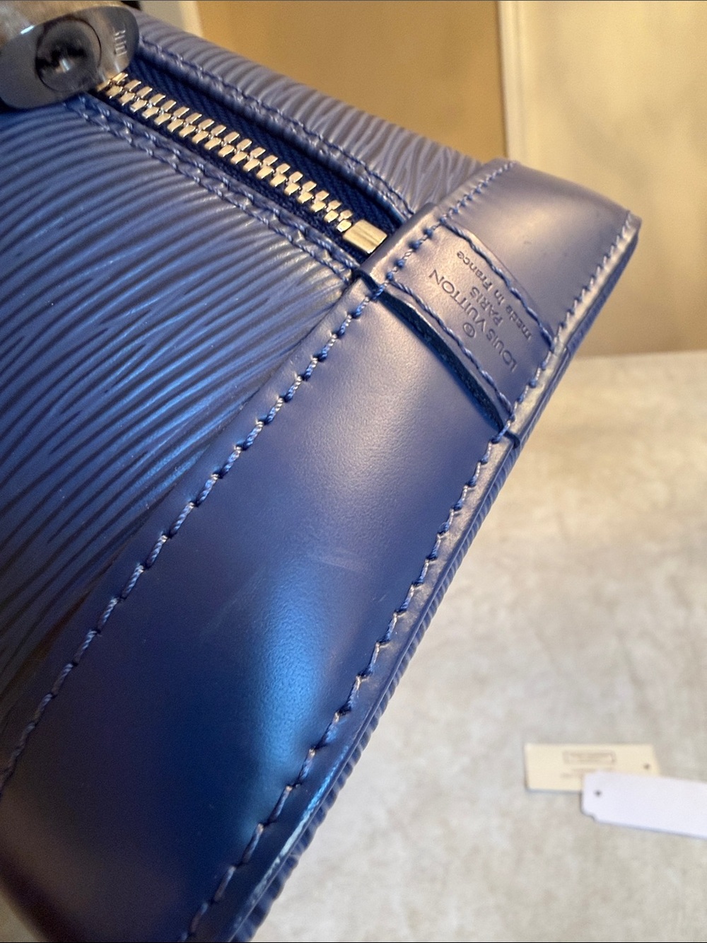 Louis Vuitton Blue Epi Alma PM Satchel - Picture 6 of 15